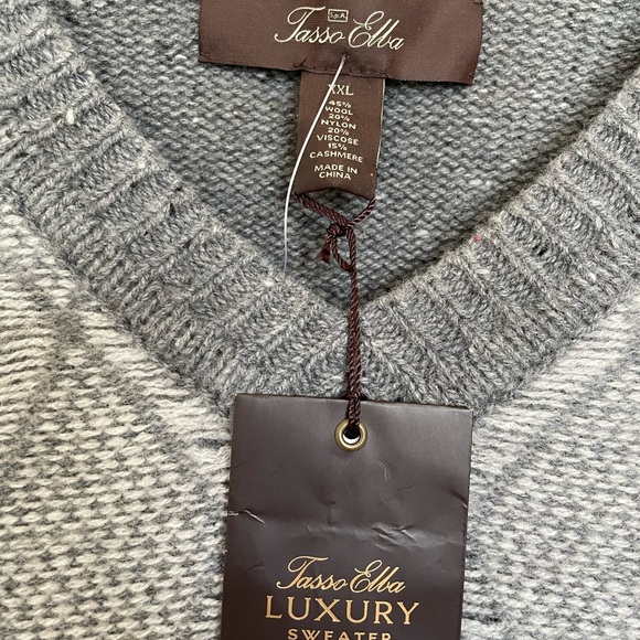 TASSO ELLA cashmere wool sweater grey heavy warm - Picture 7 of 7